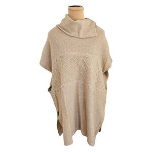 Ila G. Cashmere Blend Knit Poncho Style Sweater Sz OS
